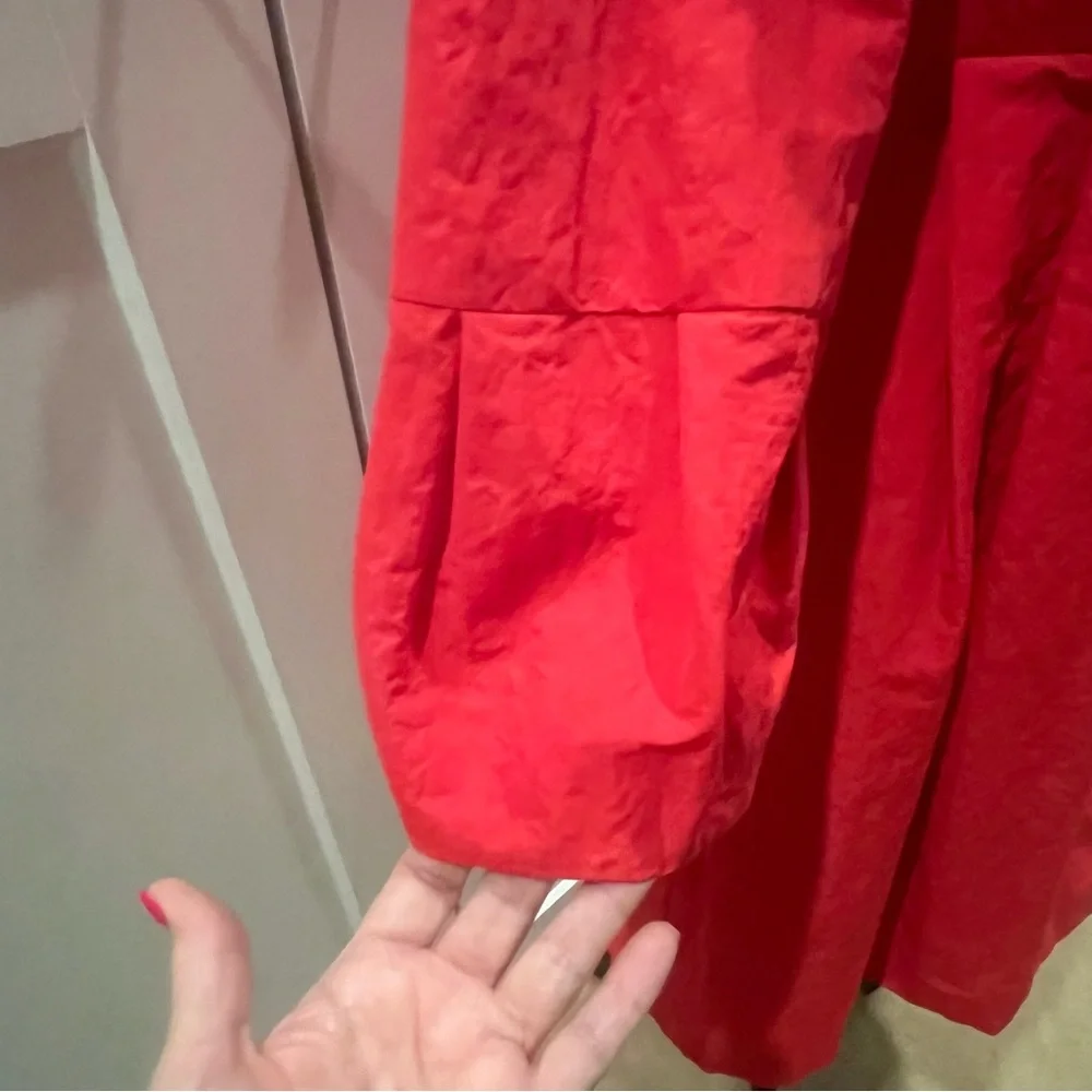 Vintage Nanette Lepore Arrivederci Deep Coral Raincoat Jacket Coat - Picture 4 of 11
